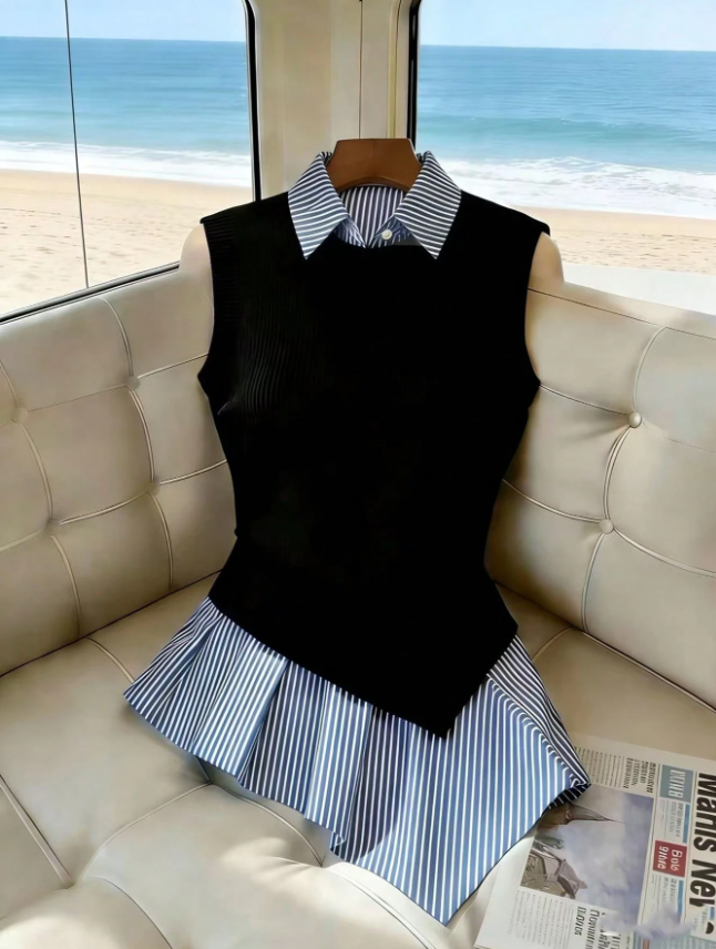 Women’s 2-in-1 Layered Sleeveless Knit Top